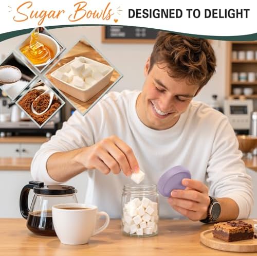 Mason Jars, Yogurt Parfait Cups with Lids, Suger Bowls, Purple
