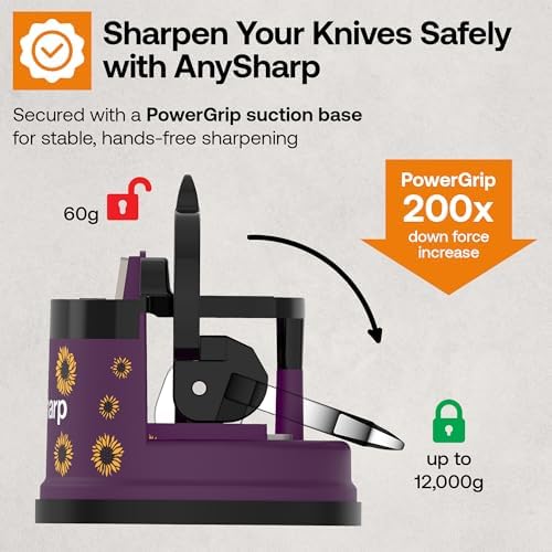 AnySharp – Editions – Easy to Use, Hands Free Knife Sharpener - Sunflower