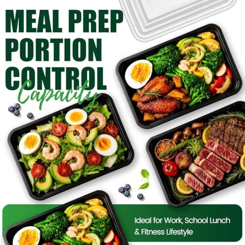 Glotoch Express Meal Prep Containers with Lids 16oz 50 Pack Leakproof