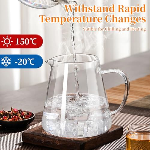 Glass Teapot with Stainless Steel Infuser, Borosilicate Tea Kettle, Clear Tea Maker for Loose Leaf Tea (550ML)