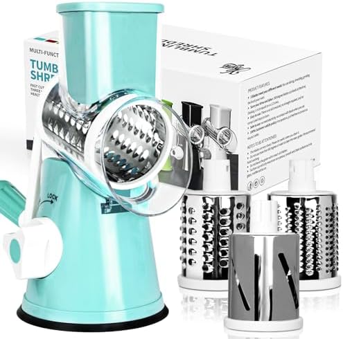 X Home Rotary Cheese Grater, Blue, for Kitchen