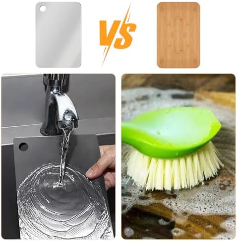 Titanium Stainless Steel Cutting Boards for Kitchen, Double Sided