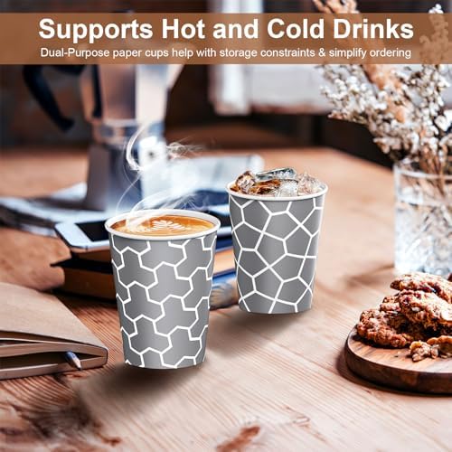 240 Count 10 oz Paper Cups, Versatile Disposable Drinking Cups