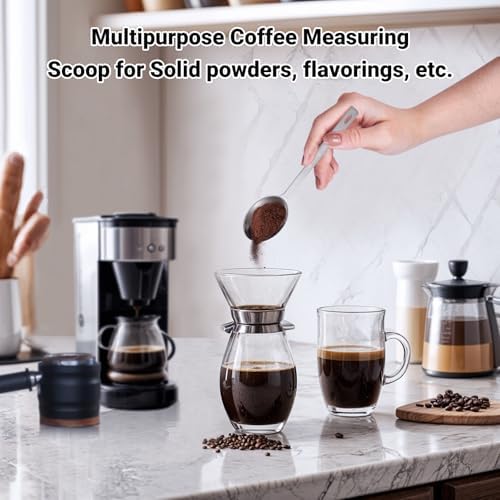 Flezoo 4Pcs 1 Tbsp 15ml Stainless Steel Long Handle Coffee Measuring Scoop