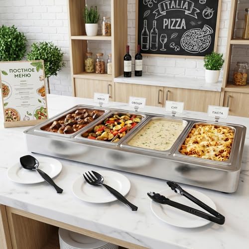 Mwellewm Plastic Serving Utensils Set Disposable Tongs Spoons for Buffet