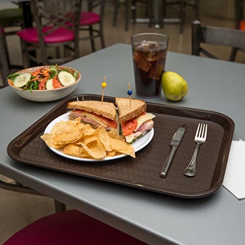 Carlisle FoodService Products Cafe Plastic Fast Food Tray, 14" x 18", Chocolate
