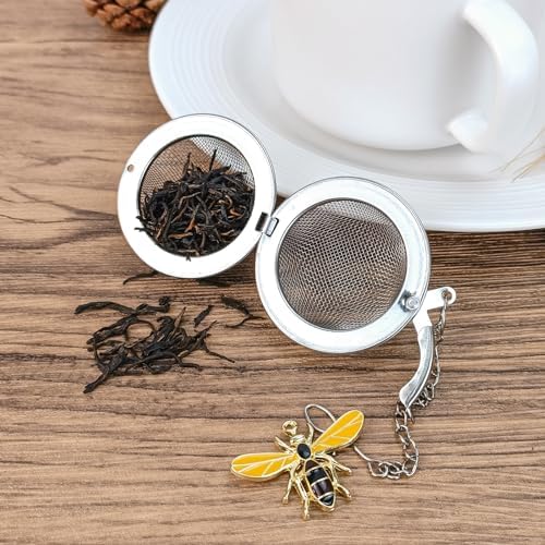 2PC Stainless Steel Mesh Tea Infuser,2.1 inch Tea Ball with Honey Bee