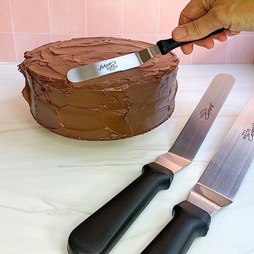 Ateco Ultra Straight Spatula 3 Piece Set; 1304 - 4.5 Inch, 1306 - 6 Inch, and 1308 - 8 Inch, Stainless Steel Blades,Silver
