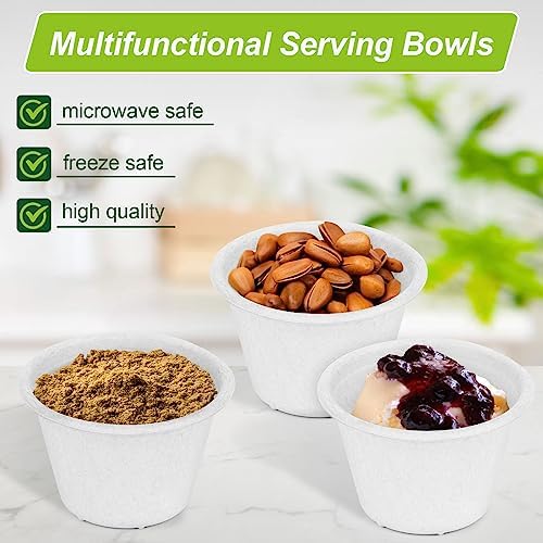Small Paper Bowls 4 oz, 200 Pack White Bagasse