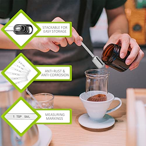 1PCS 1TSP(5ML) Measuring Spoon, Stainless Steel Long Handle Teaspoons