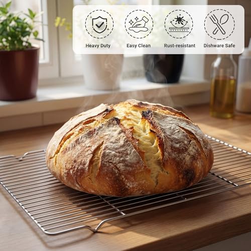 Lounsweer Cooling Racks, 24L x 16W x 1H Stainless Steel Wire Rack for Baking Sheet, Large Cookie Cooling Rack, Oven Safe Cooking Racks for Sheet Pan, Dishwasher Safe, Full Size