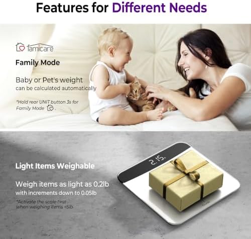 Ovutek Scale for Body Weight, 450lb Digital Bathroom Scales for People