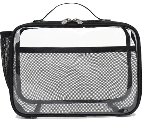 GYEUKHAM Insulated Lunch Box for School, Thermal Reusable Durable Freezable Lunch Bags for Kids Boys Girls Men Women - Small Soft Cooler Portable Lunch Tote Kit for Work Picnic Travel,Clear Black