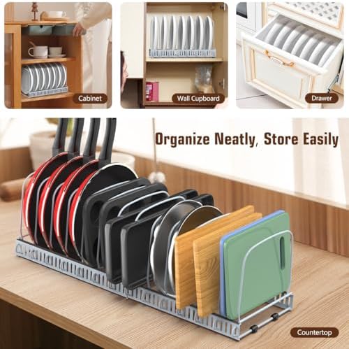 Housolution Cutting Board and Baking Tray Cookie Sheet Organizer, Gray