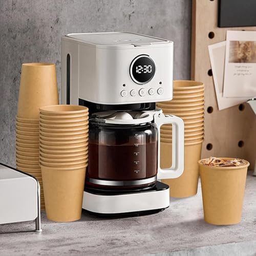 Clawsoff 400 Pack 8 oz Paper Cups Brown Kraft Disposable Hot Coffee Cups