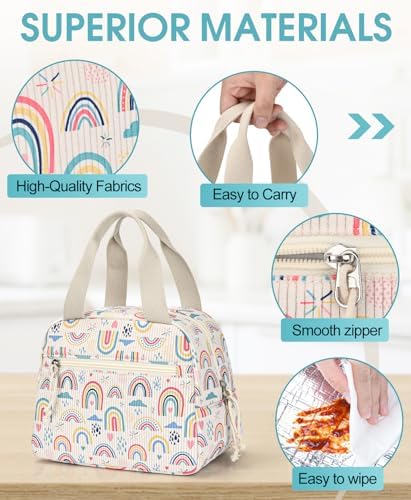 Lunch Bag for Women, Corduroy Large Insulated Lunch Box