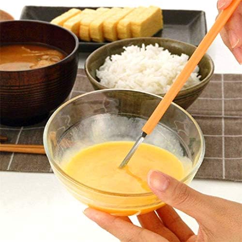 Seki Japan Egg Mix Stick, Egg Yolk and White Strring Stainless Steel Blade, Chalaza Removal Parts, with Safety Cover Yellow