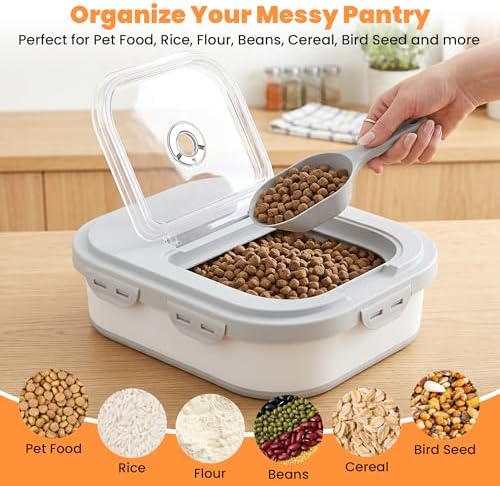40 Lbs Dog Food Storage Container, Collapsible Cat Food Container