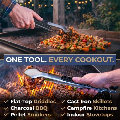 17-Inch Metal Tongs for Grilling - Kitchen Tongs for Cooking