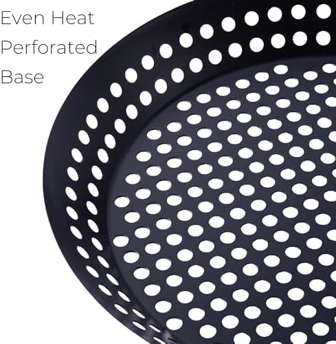 12 in Kozmatik Turkish Grill Pan, Nonstick Carbon Steel Basket