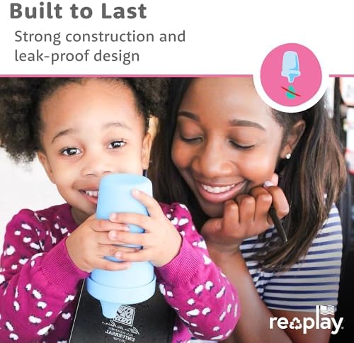 Re-Play Spill-Proof Sippy Cups for Toddlers - Kids Reusable 10 Oz Set of 4, Dishwasher & Microwave Safe, Made in USA, Preschool