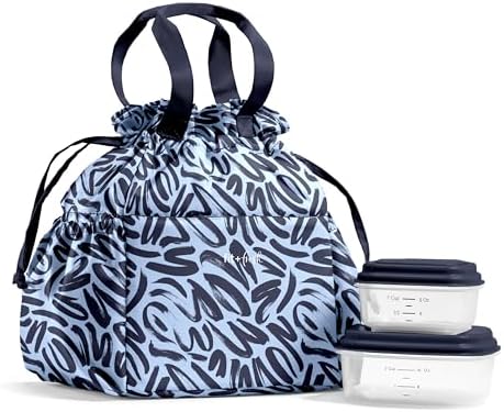 Fit & Fresh Cromwell Cinch Insulated Lunch Bag for Women w/Containers