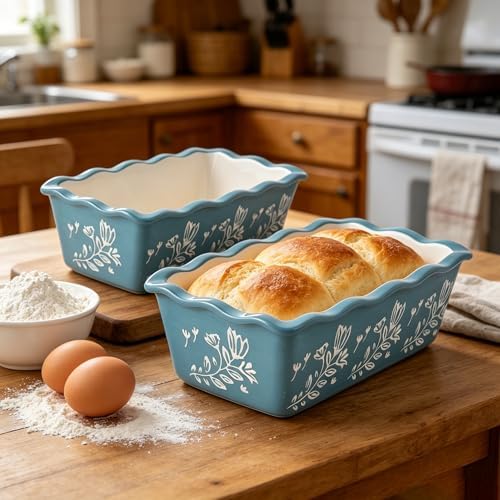 Wisenvoy Loaf Pan Bread Pan Ceramic loaf pans for baking Porcelain Baking Pans Nonstick Bread Pans for Baking