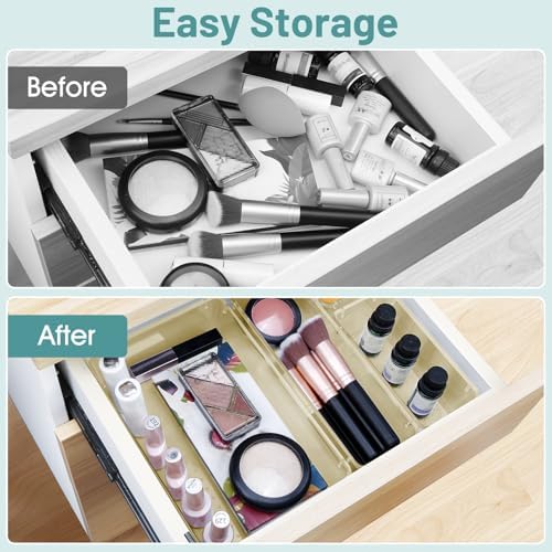 25 PCS Plastic Drawer Organizer Set, Makeup Organizers and Storage Bins