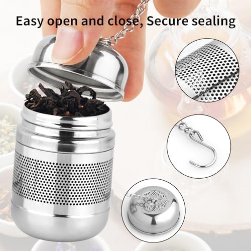 Fri4Free 2PCS Fine Mesh Stainless Steel Tea Infusers with Chain Hook & Lid