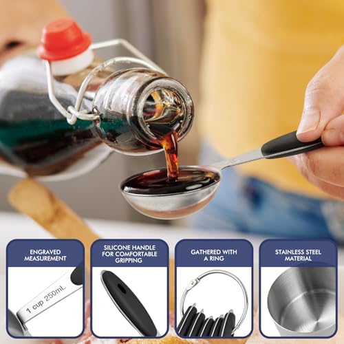 HOTEC 10-Pack Measuring Cups &Spoons Set, Black