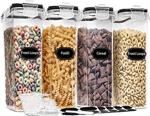 PRAKI Cereal Containers Storage Set (4L,135.2 Oz) with Pour Spout, 4PCS