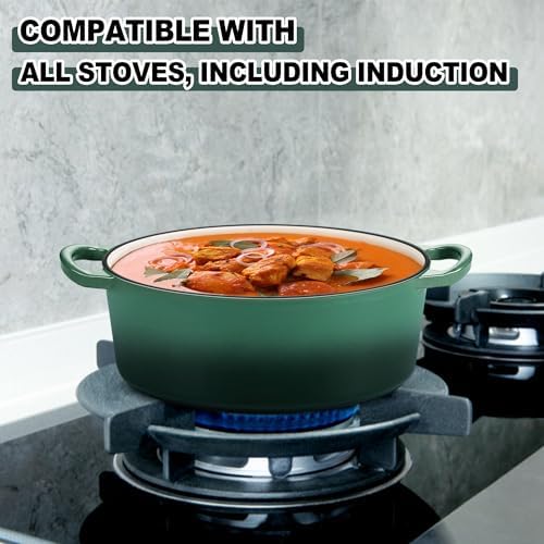 E-far 5QT Oval Dutch Oven Pot with Lid, Enameled Cast Iron Dutch Oven