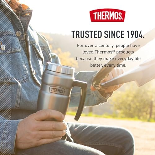 THERMOS Stainless King Travel Mug with Handle, 16oz, Matte Teal
