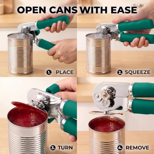 Zulay Kitchen Stainless Steel Swing Open Manual Can Opener Comfortable Grip