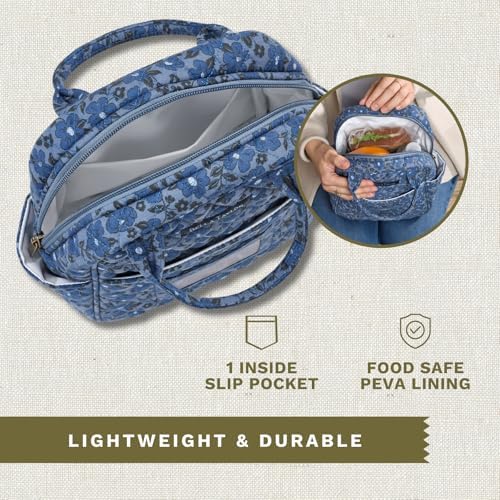 Bella Taylor Lunch Tote, Quilted Lunch Bag, Navy Floral