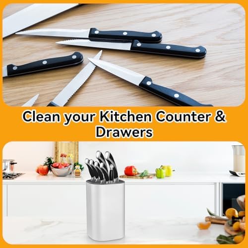 Ninonly Knife Block Without Knives 2 in 1 Detachable Kitchen Knife Holder