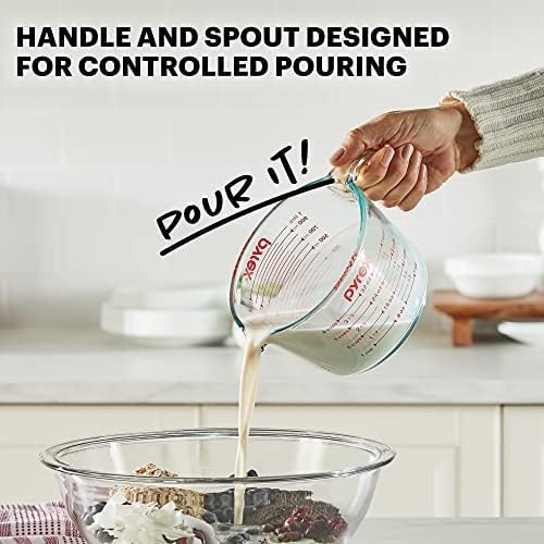 Pyrex 4 Cup Glass Measuring Cup For Baking and Cooking