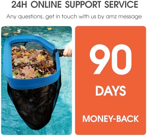 TidyMister Upgraded Full Double Layer Pool Net Rake,17.5'' - Outer Heavy Duty Self-Repair Net & Inner Fine Mesh Net for Particle Debris, Above Ground & In-ground Swimming Pools, No Poles