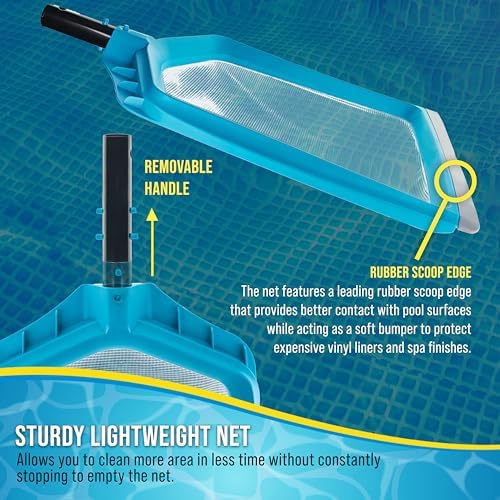 U.S. Pool Supply Pool Skimmer Net - Pool Leaf Skimmer Net, Fine Mesh