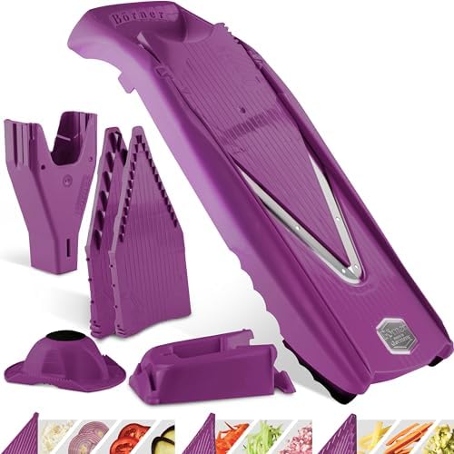 Börner V5 PowerLine Vegetable Cutter Professional Set (7 pcs.) • Vegetable Cutter (V-Planer) for Fruit & Vegetables + Accessories • 8 Cutting Types • Kitchen Planer Set