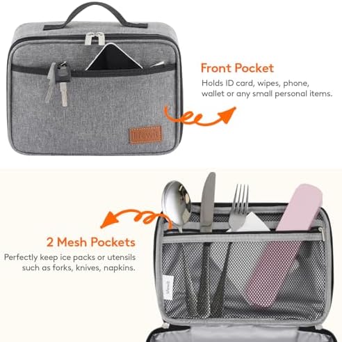 Lifewit Freezable Lunch Box, Insulated Reusable Lunch Bag with 2 Ice Packs