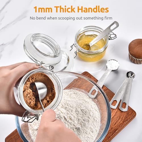 U-Taste 18/8 Stainless Steel Measuring Spoons Set of 5, Teaspoon Tablespoon