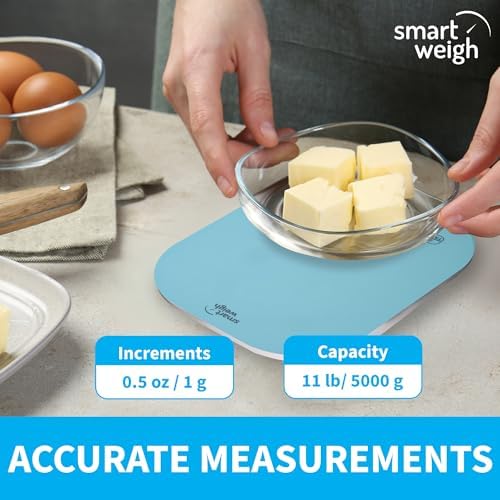 Smart Weigh Blue Kitchen Scale, 11 lb x 1g, Meal Prep & Portion Control