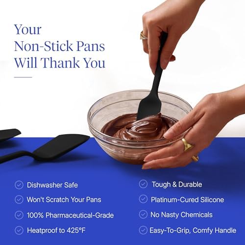 GIR: Get It Right 10-Piece Cooking Utensils Set - Black Silicone - Spatula Set, Silicone Spatulas & Kitchen Spoons - Heat-Resistant up to 425°F - Nonstick Cookware-Friendly - Dishwasher-Friendly