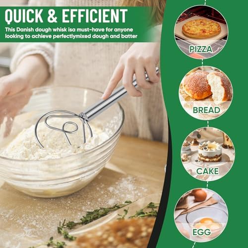 Danish Dough Whisk Stainless Steel for Sourdough Bread Baking