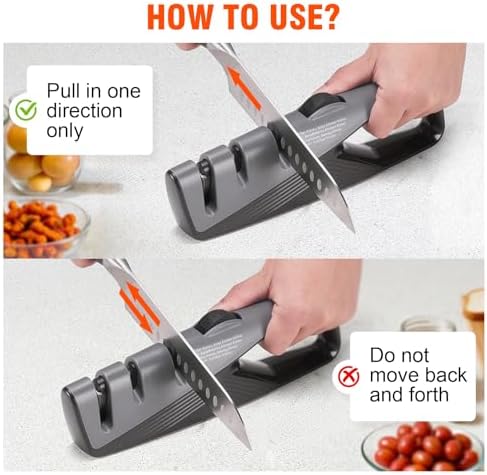 Topfeel Knife Sharpener with 5 Adjustable Angle, Coarse & Fine