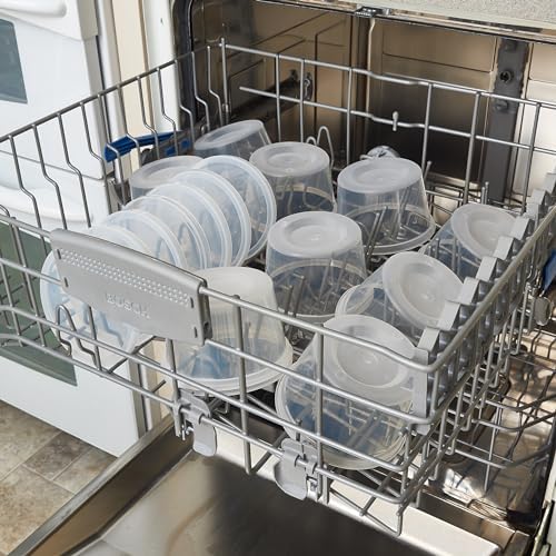 DuraHome Food Storage Containers with Lids Freezer Deli Cups 90 Sets Expanded Combo Pack 8oz 12oz 16oz 24oz & 32oz BPA-Free Leakproof Round Clear Takeout Meal Prep Microwavable, Airtight Lids