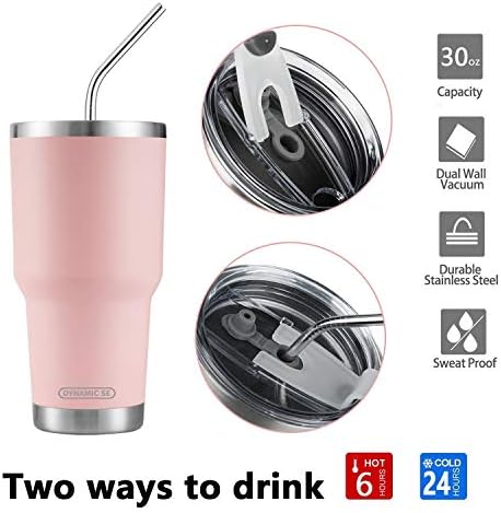 D·S 30oz Sakura Pink Tumbler Double Wall Vacuum Insulated Travel Coffee Mug