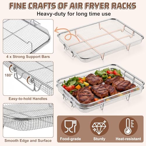 P&P CHEF 15.4 Inch Air Fryer Basket for Oven, Air Fryer Rack, 3 Pieces