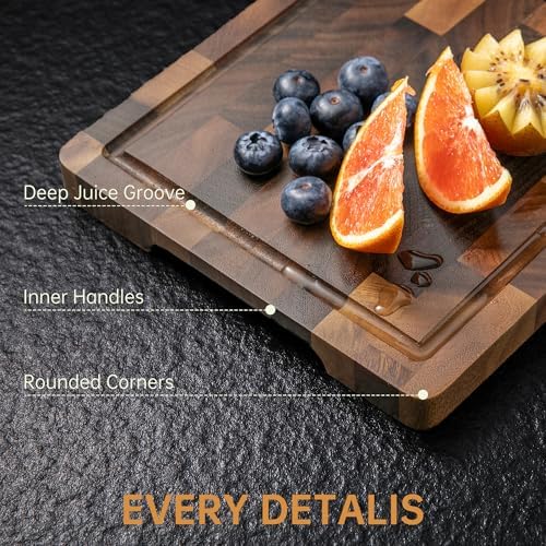 THETCHRY Walnut Cutting Board, Small Wooden Cutting Board Meal Prep Serving